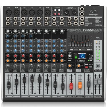 江苏百灵达 Behringer X1222USB 模拟调音台 USB声卡调音台 直播K歌调音台