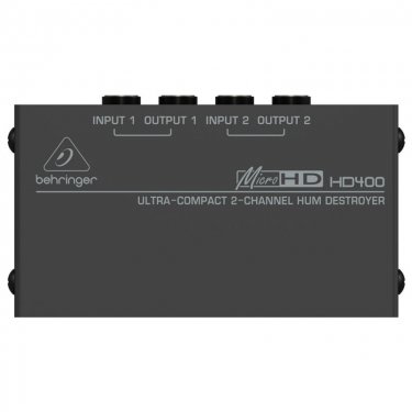 江苏百灵达 Behringer HD400 DI盒 线路型号DI盒 有源非平衡信号转平衡信号 哼声消除器